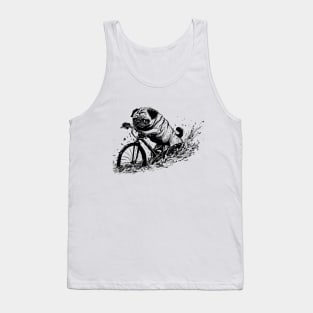 Pug in Mud Bike Ride Tank Top